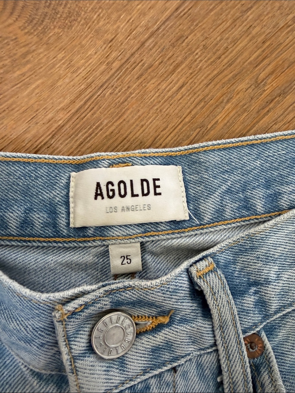 Agolde Parker Long Jean Denim Shorts 25 - Picture 4 of 5